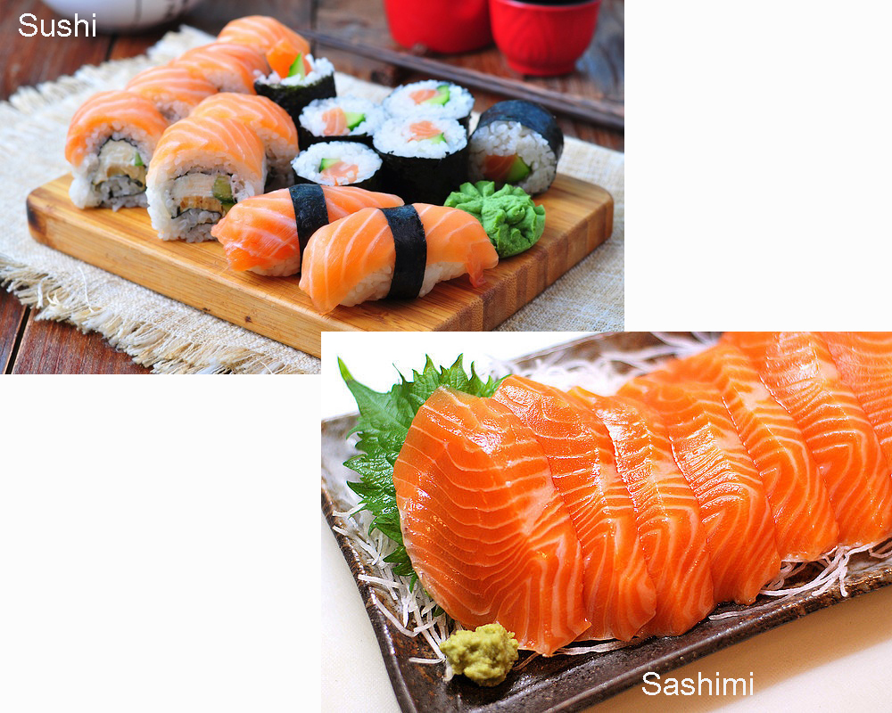 nigiri sushi vs sashimi